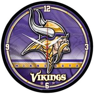  Minnesota Vikings NFL Round Wall Clock: Sports & Outdoors