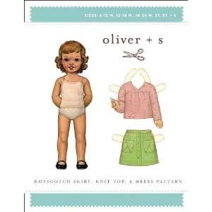  Oliver + S Sewing Pattern, Hopscotch Skirt, Knit Top 