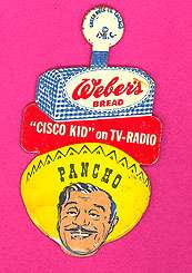 Cisco Kid 1957 tv show bread premium mint condition yellow tin tab cc 