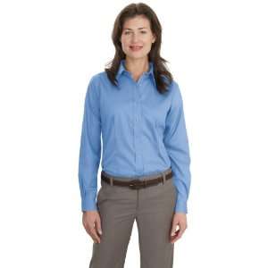   Authority Womens Long Sleeve Non, Iron Twill Shirt, Medium, Sky Blue