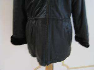 MARC NEW YORK black leather w/ faux fur jacket sz S!!!!  