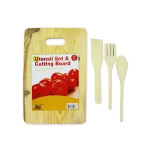  Bulk Pack of 48   Cutting board with wood utensils (Each 