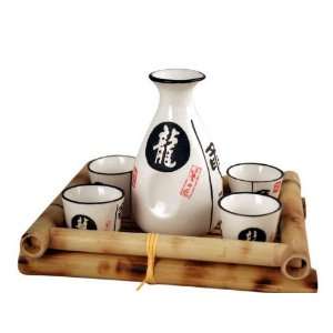  Glazed Ceramic 5 Pcs Japanese Sake Set