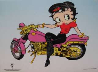 BETTY BOOP ON HARLEY MOTORCYCLE Animation Sericel Cel  