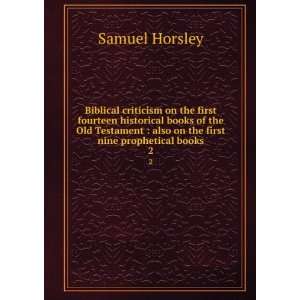   the first nine prophetical books. 2 Samuel, 1733 1806 Horsley Books