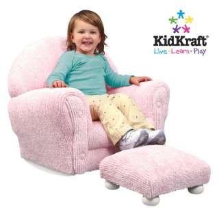 KidKraft Pink Upholstered Rocker Chair & Ottoman Set 667026005633 