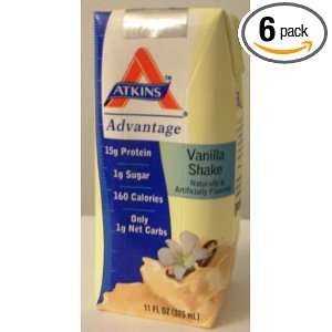 ATKINS Advantage Vanilla Shake 11 OZ (325 ml) (Pack of 6)  