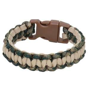   Camo and Desert Paracord Bracelet with Brown Clip