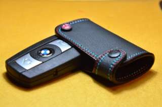 Black/M leather Key Fob cover for BMW E60 E61 E87 E90 E91 E92 E93 X1 
