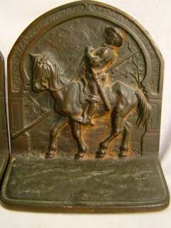  Antique CAST IRON Old ART DECO Era DON QUIXOTE Figural MAN & HORSE 