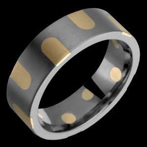  Ulysses   size 13.00 Titanium Ring with 14K Gold Inlay 