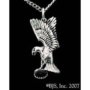  Eagle Necklace with Gem, Sterling Silver, Black Onyx set 