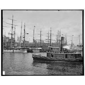  Shipping at East River docks,New York