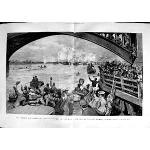  1891 Oxford Cambridge Boat Race Barnes Railway Bridge 