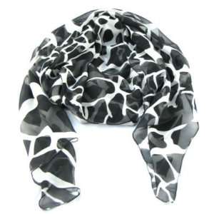    New Docia Black White Giraffe Print 100 Silk Scarf 