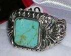 Mens Sterling Silver Genuine Turquoise Kokopelli Engraved Ring Szs 10 