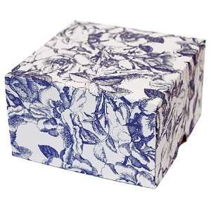  Blue Toile   Set of 4 Two Piece Gift Boxes (5 x 5 x 3 