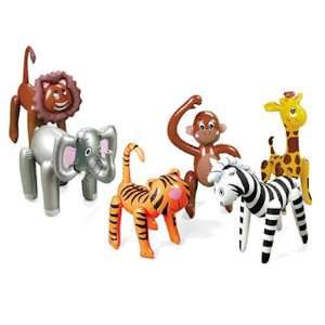  12 pack Inflatable Zoo Animal Assortment Toys & Games