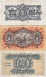 Job Lot Of (8) Scottish £1 Notes 1940s & 1950s  