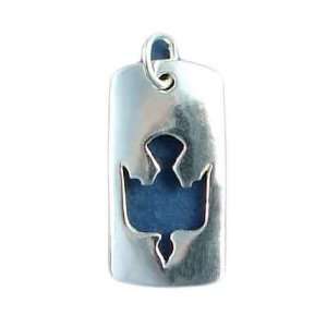  .925 Sterling Silver Peace Dove (Descending) Dog Tag Charm 