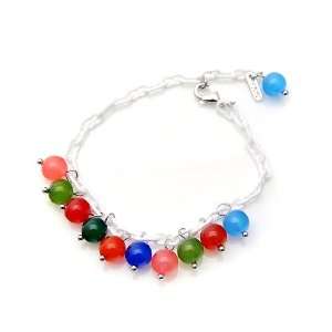  [Aznavour] Lovely & Cute Beads Bracelet / White.: Jewelry