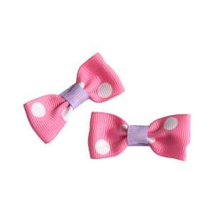  Cotton Candy Polka Dot Pink Hair Bow: Beauty