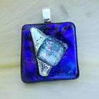 Altered Art Fused Glass and Dichroic Pendant 7  