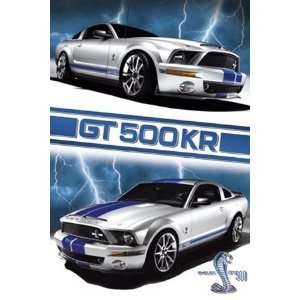 GT 500 KR Ford Shelby Mustang Racing Car Poster 24 x 36 inches:  