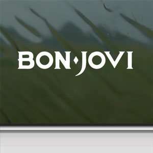  Bon Jovi White Sticker Jon Rock Band Laptop Vinyl Window 