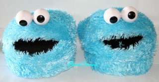 SESAME STREET COOKIE MONSTER ADULT Slippers SM 5/6 NEW  