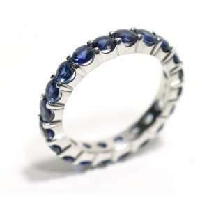   Gold Sapphire Prong Set Full Circle Ring Size 5 Ctw 3.00 Jewelry