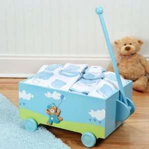  Welcome to the World Blue Baby Wagon   Ten Piece Gift Set 