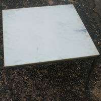 24 Florence Knoll End Table Calacatta Marble Top  
