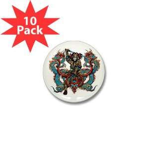   Mini Button (10 Pack) Japanese Samurai with Dragons: Everything Else