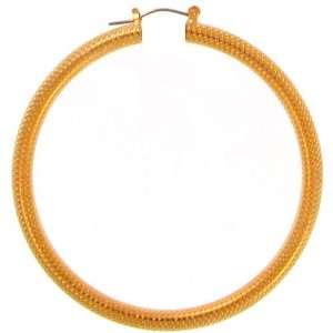  2.5 Textured Hollow Hoops with Stainless Steel Pincatch, Usa 
