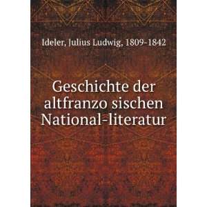   ?sischen National literatur Julius Ludwig, 1809 1842 Ideler Books