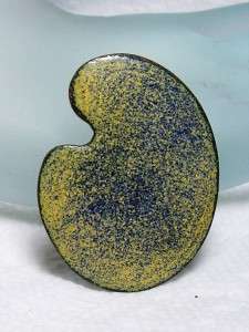   Made Enamel Over Copper Artists Paint Palette Brooch/Pin~  