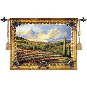 Napa Valley II Tapestry Style: Square Black & Gold 28   48