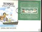 Tuvalu 1981 royal wedding s/sheet charles + diana FDC