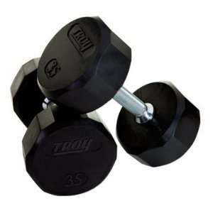 Troy TSD R 15 lb 12 Sided Rubber Coated Dumbbell Pair:  