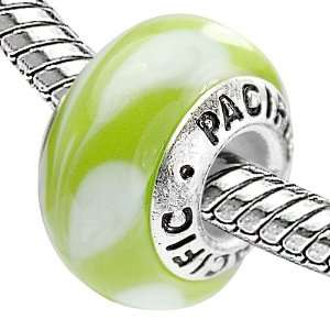 925 Sterling Silver Murano Style Glass Bead   Pineapple Plantation 