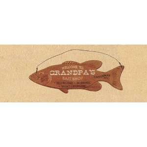   GIANT Fishing Advertising Sign ~ GRANDPAS BAIT SHOP: Home & Kitchen