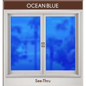  Ocean Blue Deco Tint 24 x 43 See Through Stained Glass 