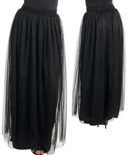   BLACK GOTHIC GYPSY BOHO PEASANT TULLE LACE SKIRT NWT Sz. SMALL  