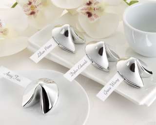   Fortune Fortune Cookie Place Card Holder Silver Asian Wedding Favors