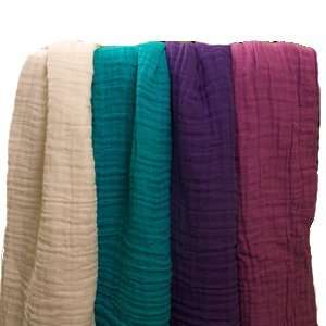   Muslin Swaddling Blankets (Berry, Purple, Teal, Natural) 4 Pack Baby