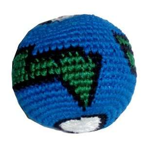  Earth Ball Hacky Sack / Footbag   Hand Crocheted Made in 