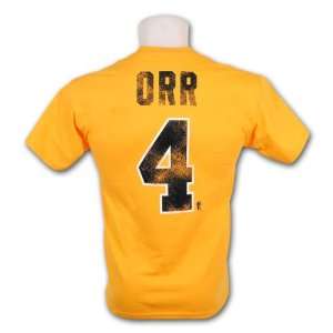 Boston Bruins Bobby Orr Vintage NHL Alumni T Shirt (Gold):  