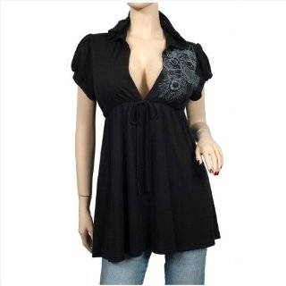 Plus size Black Low cut v neck Hoodie top by eVogues Apparel