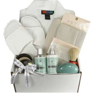  Mens Luxury Spa Gift Basket with Robe, Slippers, Shaving 
